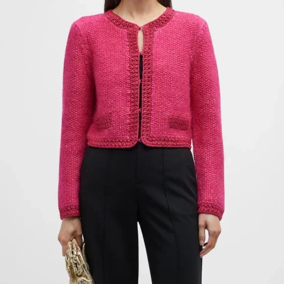 NWT Alice + Olivia Pink Cardigan Sweater - Picture 1 of 4